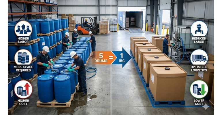 Paper IBC vs Thùng Phuy 200L: Tại Sao 1 Thùng IBC 1000L Hiệu Quả Hơn 5 Thùng Phuy?